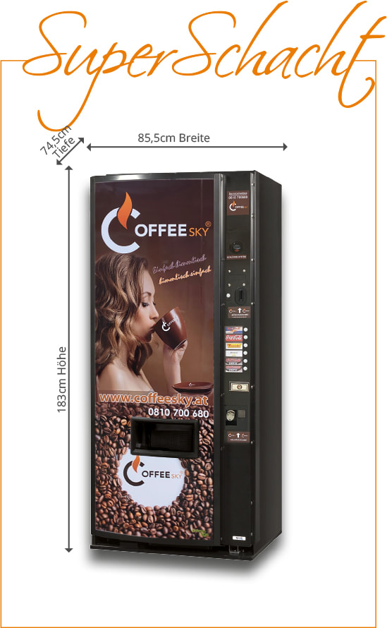 Coffeesky Kaltgetränkeautomat Getränkeautomat Super Schacht